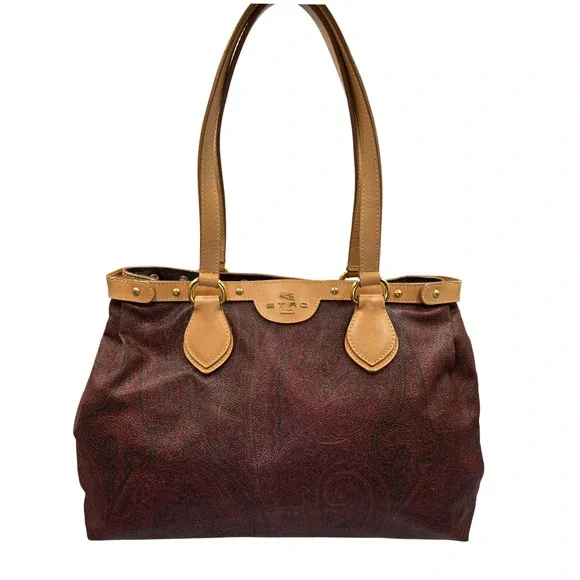 Etro Bags Etro Milano Paisley Print Tote Bag Italian Leather